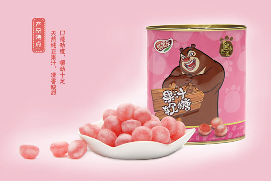 熊出没105g迷你罐果汁软糖草莓味